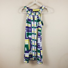 BCBGMaxazria Retro Printed High Neck Mini Dress Size XS