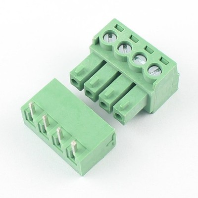 5Pcs 3.81mm Pitch 4 Pin Right Angle Screw Terminal Block Pluggable Connector