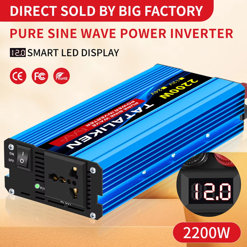 Power Inverter Dc To Ac Converter Pure Sine Wave Home Caravan - Picture 2 of 24