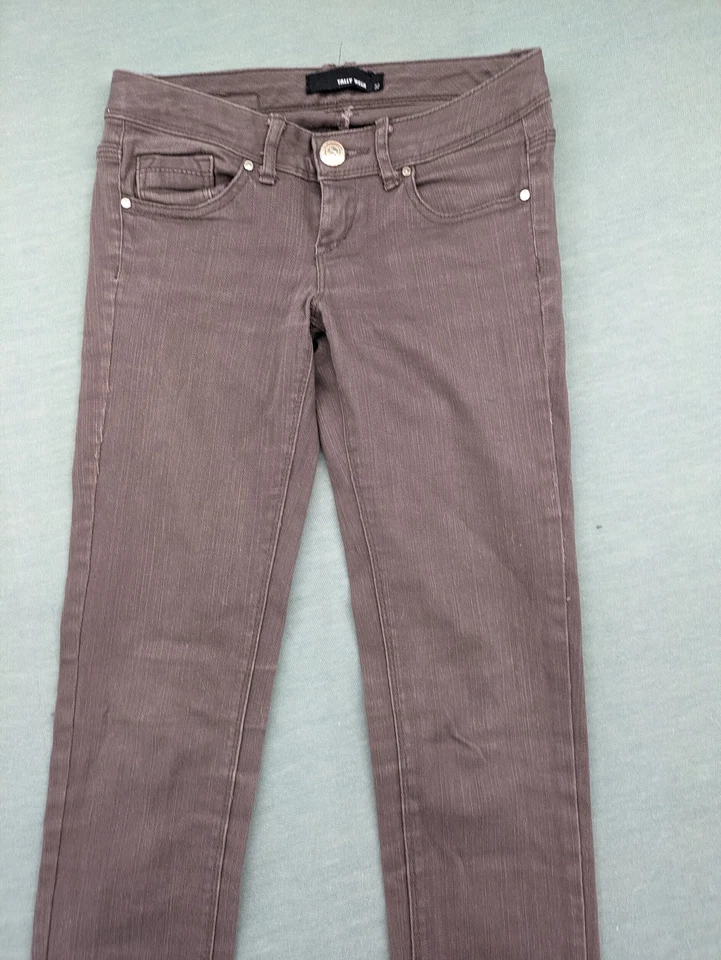 Tally Weijl Damen Röhrenjeans Gr 32 Braun Skinny Fit Stretch Low Rise Hose - Bild 3 von 4