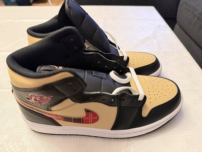 Nike Air Jordan 1 Mid Tartan Swoosh , Größe 40,5, neu ohne Karton