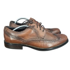 Chaps Oxford Shoes Mens 13 M Brown Leather Wingtip Brogue Dress Shoes 96-98722