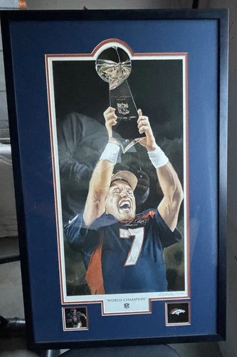 John Elway Denver Broncos Autographed Super Bowl Champion Limited Lithograph
