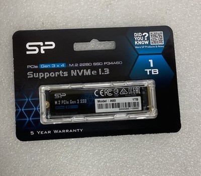 New Silicon Power 1TB NVMe PCle Gen3x4 M.2 2280 SSD (SU001TBP34A60M28CA)
