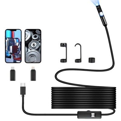 1920P HD Endoscope Camera   IP67, Dual Lens, 16.4ft Snake Cable, LED, App Contro
