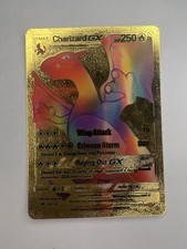 RARA carta Pokemon Charizard GX arcobaleno lamina d'oro 150/147