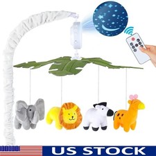 Crib Mobile W/ Music Lights Remote Control Rotating Projection Toys Baby New