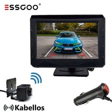 ESSGOO Einparkkameras Rückfahrkamera Funk Kabellos Mit 4.3'' HD Monitor KFZ Auto