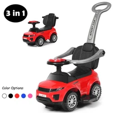 Topbuy 3 in 1 Kids Ride On Push Car Stroller Sliding Walking Car Red