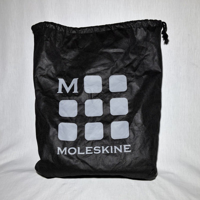 Moleskine Leather Edition Black Zip Backpack Small w/ Dust Bag, Adjustable Strap