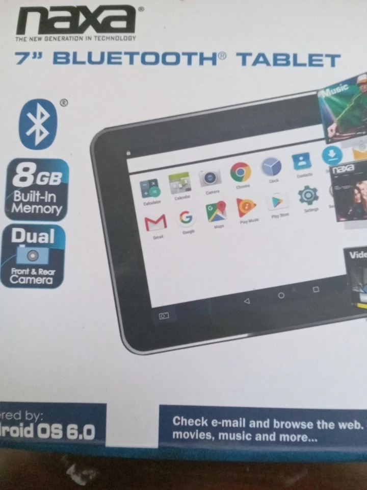 Naxa NID 7015 Screen Tablet Portable Entertainment Black Dual Camera Bluetooth  - Image 4 of 4