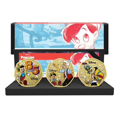 Disney Pinocchio 85th Anniversary Limited Edition 3 Gold Coin Box Set 2025