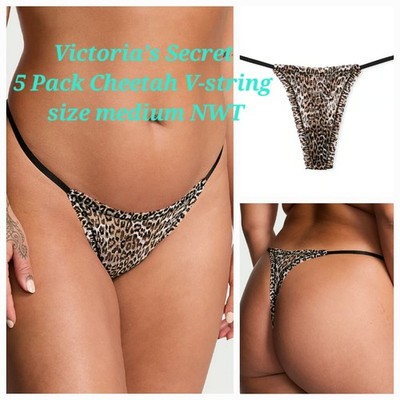 Victoria's Secret Cheetah V-string 5 Pack NWT M Victoria's Secret Cheetah Thong
