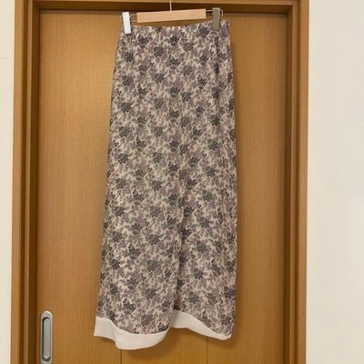 tricot Comme Des Garçons Floral White Georgette Long Skirt Women