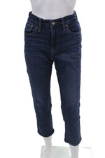 Levi's Womens Medium Wash High Rise Straight Leg Crop Jeans Blue Size 26