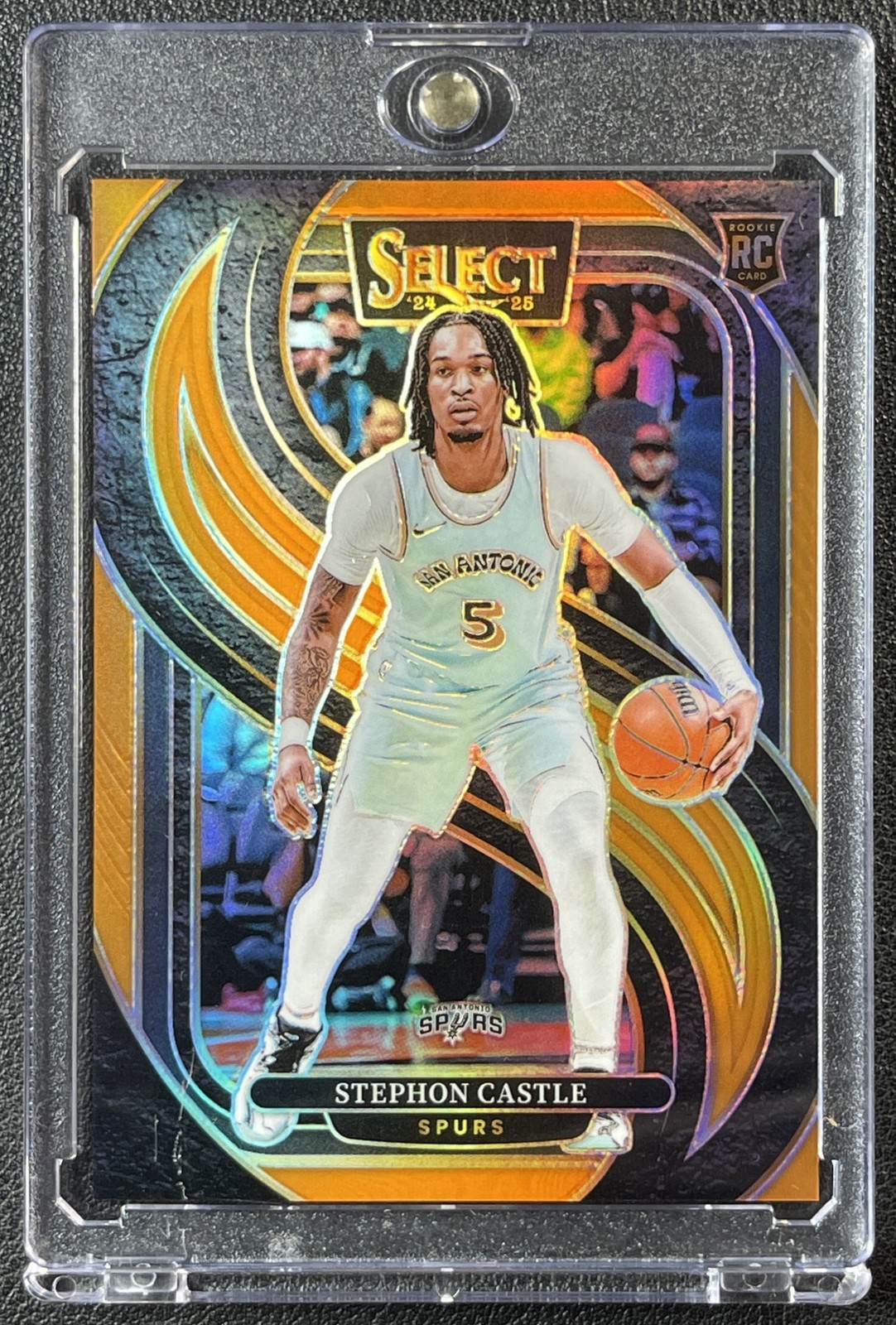 STEPHON CASTLE 2024-25 PANINI SELECT #175 PREMIER ROOKIE ORANGE PRIZM RC 26/65