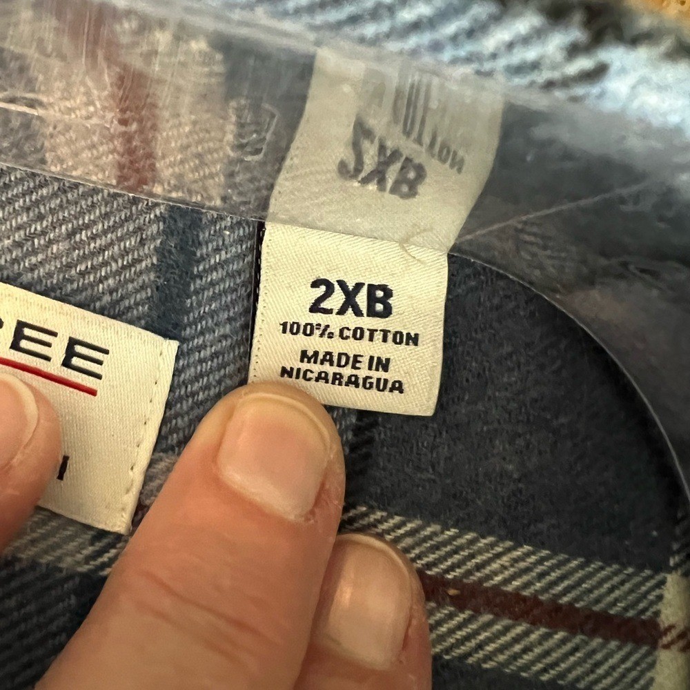⭐️ Roundtree & Yorke Gray and Blue Plaid Casual Shirt NWT Size 2XB image 9
