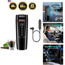 Car Electric Kettle 12V 24V Portable Water Boiler Travel Cup LCD Stainless Steel