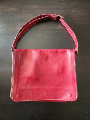 Vera Pelle Italy Red Leather Shoulder Bag/Briefcase 12 in. x 15 in.