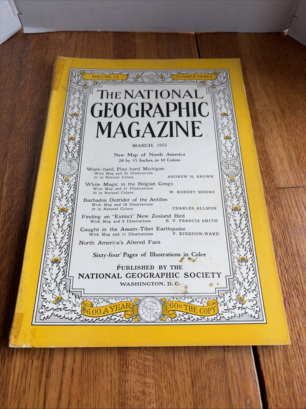 Vintage National Geographic Magazine March 1952 No Map