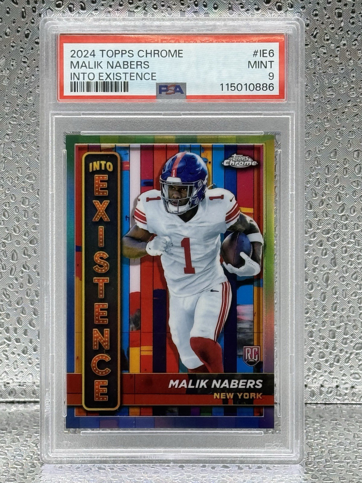 2024 Topps Chrome Into Existence #IE6 Malik Nabers RC Rookie SP PSA 9 MINT