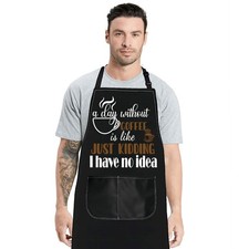 Coffee Apron Barista Themed Shop Server Lover Gift Kitchen Cooking Bib
