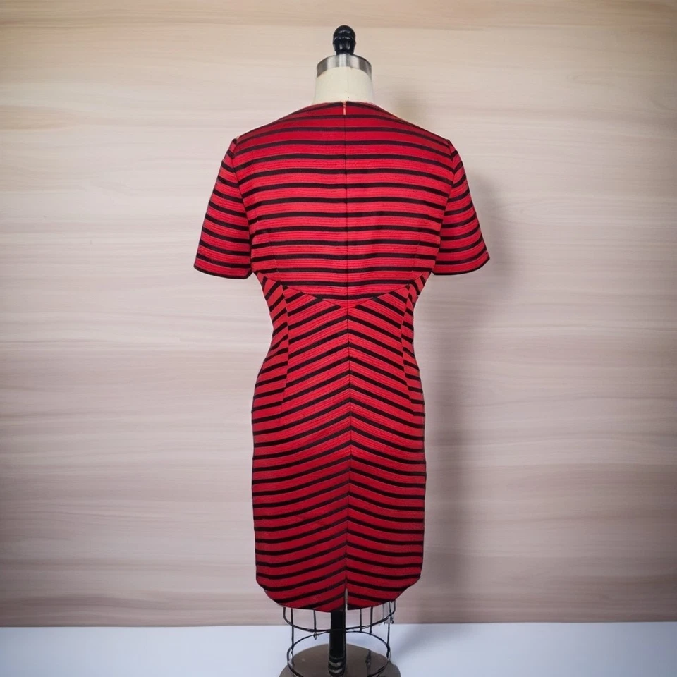 Vestido Louis Feraud Vintage Para Mujer Funda Manga Corta Rojo y Negro Talla 10 Foto 3 de 4