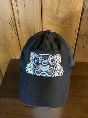 Kenzo Paris Tiger Head Embroidered Baseball Cap - Black - Authentic