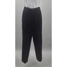 Petites by Fundamental Things Vintage Wool pleated pants navy blue Sz 4 classic