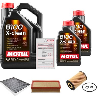 FEBI BILSTEIN Inspektionspaket 7 L MOTUL 8100 X-CLEAN 5W-40 für VW Multivan V
