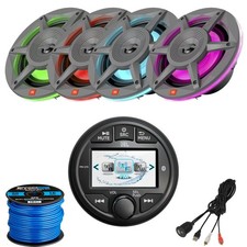 JBL PRV-275 Radio, 4x OEM Replacement 6.5" LED Speakers, Speaker Wire, AUX Mount