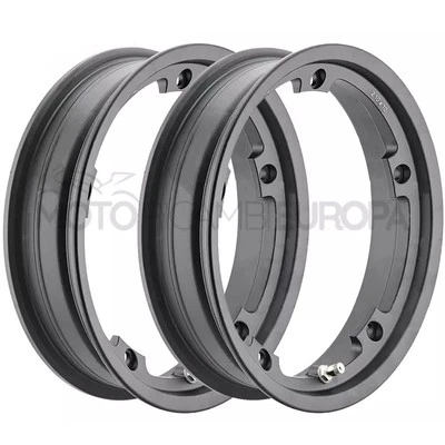 FA ITALIA Kit 2 Cerchi F.A. Italia Nero Tubeless Vespa PX 125 150 200 Vespa 50 Special