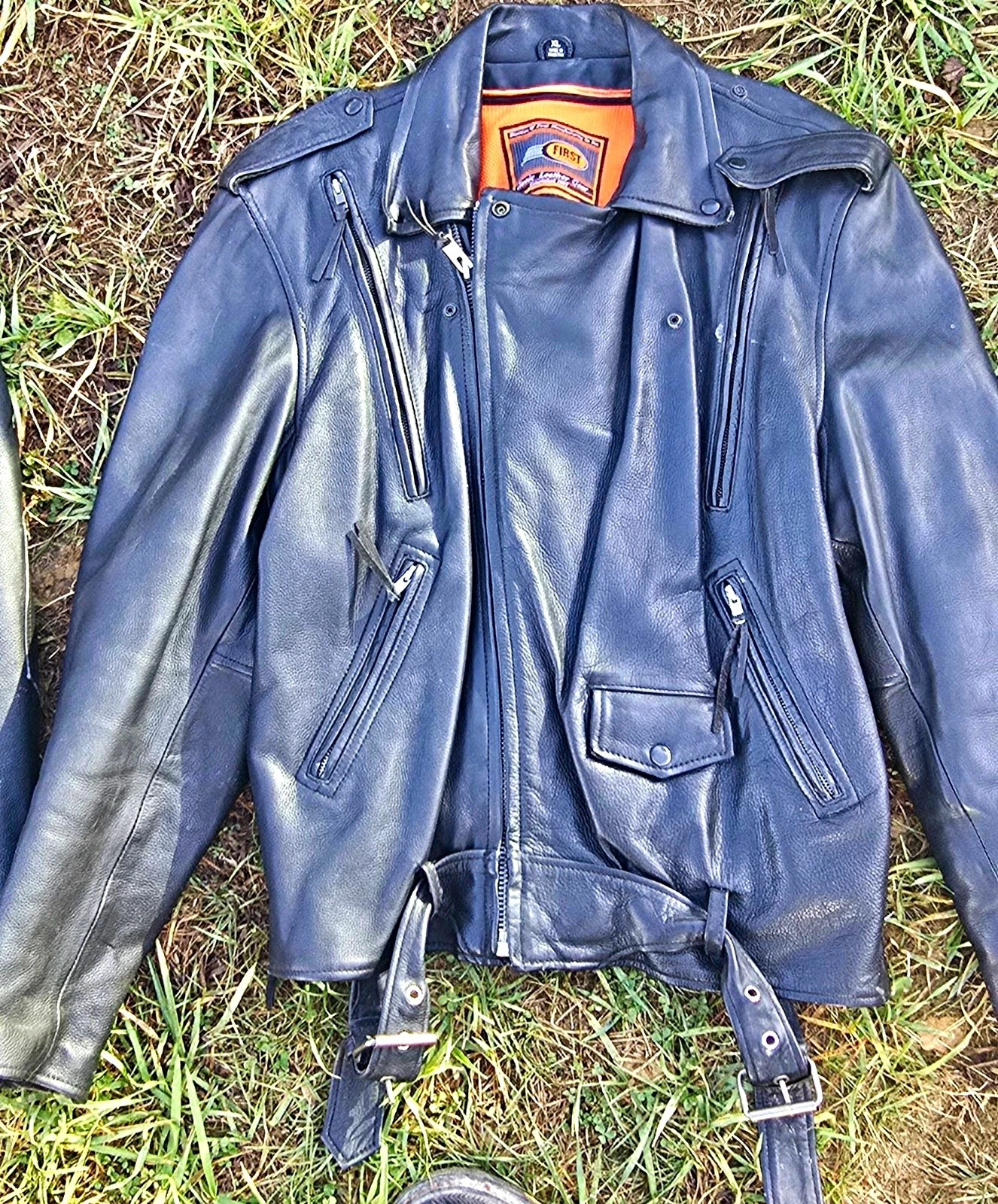 First Classics Classic Leather Gear Men’s Size XL Black Leather Jacket w/Liner - product detail image 1