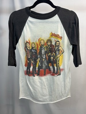 Vintage Judas Priest 1986 Shirt Raglan 3/4 Sleeve Turbo Fuel For Life Medium