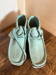 Clarks x BAPE Wallabee Boot Men\'s Size 7.5 Blue Camo Shark Casual Moccasin Shoes WALLABEES X BAPE (light blue combination): Unboxing, review  main image 4