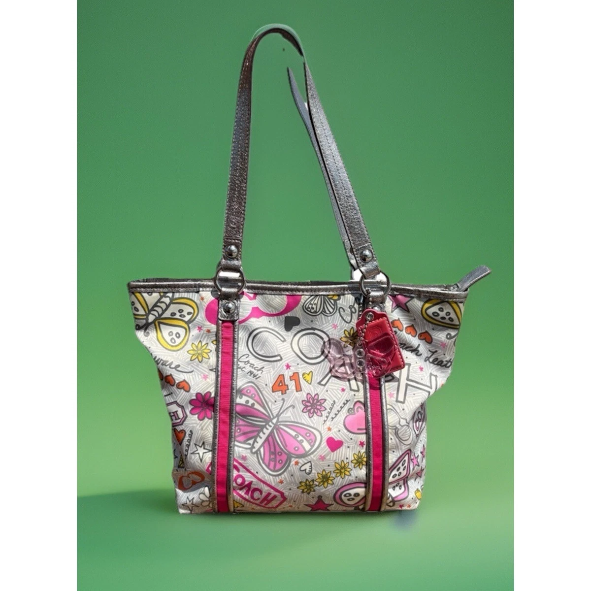 バッグ coach butterfly tote bag y2k ladies Coach Butterfly Canvas Exterior Tote Bags & Handbags for Women for