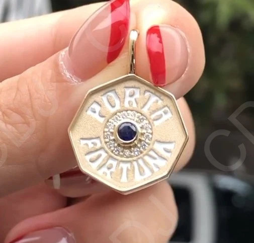 Colgante Diamante Creado en Laboratorio Regalo 4 Him Porta Fortuna Placas de Oro Rosa Plata Foto 3 de 4