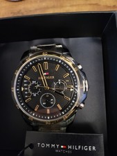 Image of Tommy Hilfiger Two Tone Watch Black Dial Brand New Full Set Box And Papers