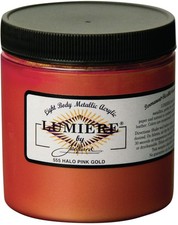 Jacquard Lumiere Metallic Acrylic Paint 8oz-Halo Pink Gold