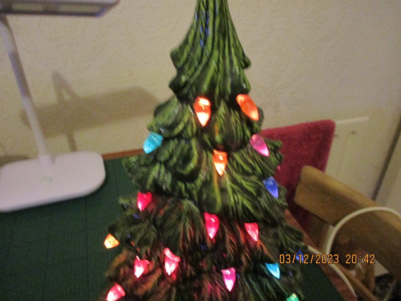 VINTAGE HAND CRAFTED CERAMIC CHRISTMAS TREE LAMP eBay