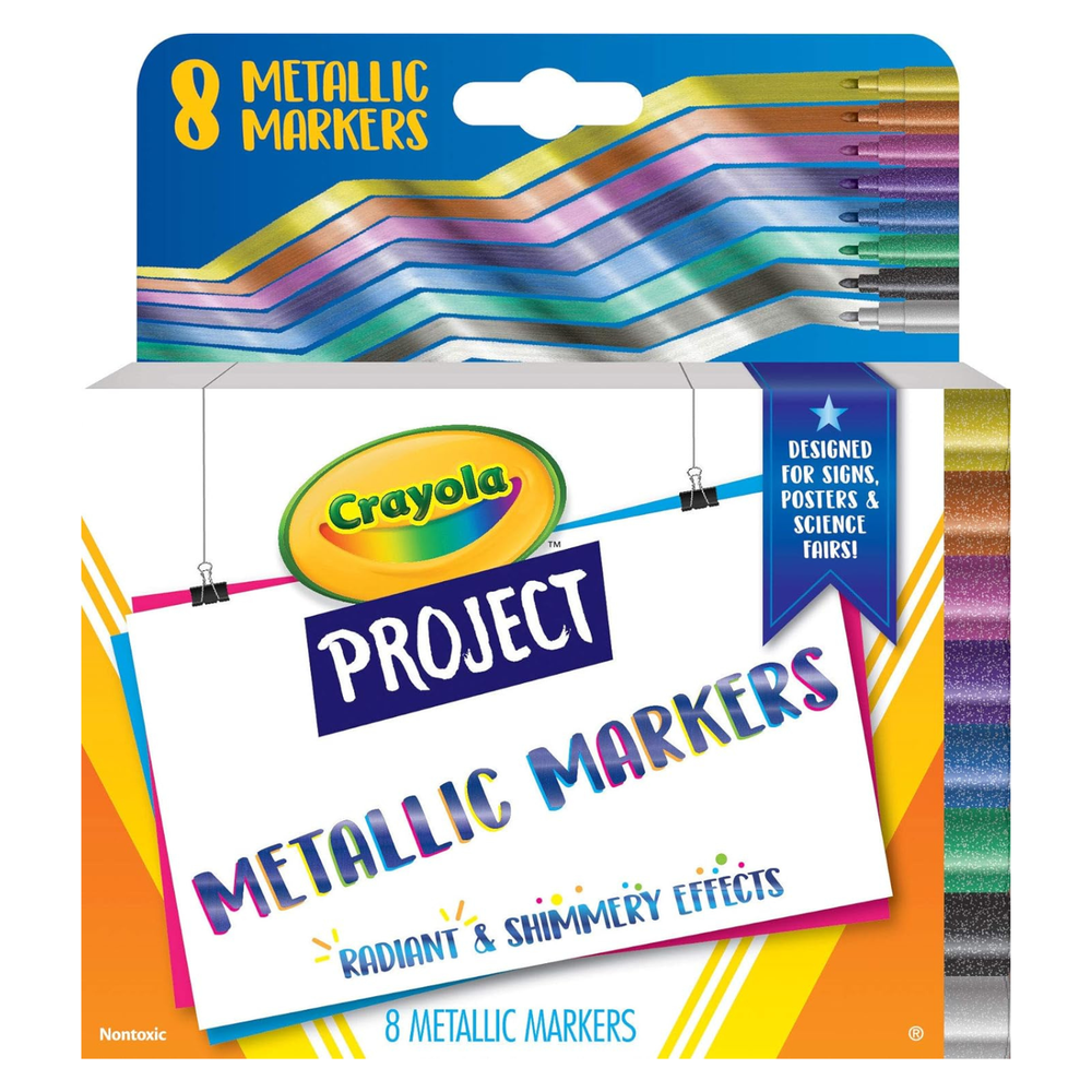 Crayola Metallic Poster Markers: Add a Shimmering Touch to Your Creations - 8 cn