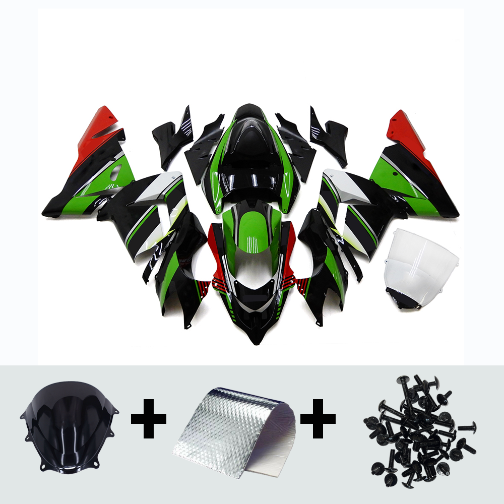 ABS Green Black Fairing Kit for Kawasaki Ninja ZX10R 2004 - 2005 04 05 Bodywork