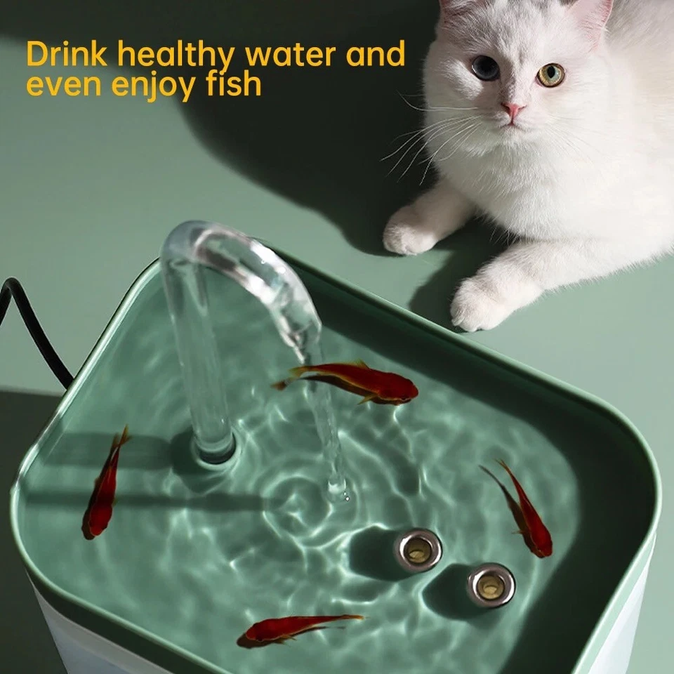 Automatic Pet Dog Cat Water Fountain Auto Dish Drinking Dispenser Bowl w Filter - Image 4 of 4