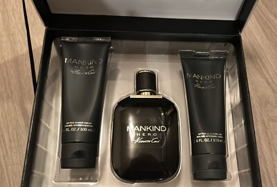 Perfume Kenneth Cole  MEN Hero  3PC SET EDT 3.4 OZ  A/S BALM  B/W NEW IN BOX