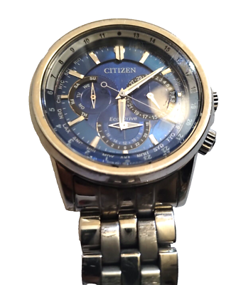 Citizen Eco-Drive Blue Face Stainless Steel Men's Watch 8729 Nice