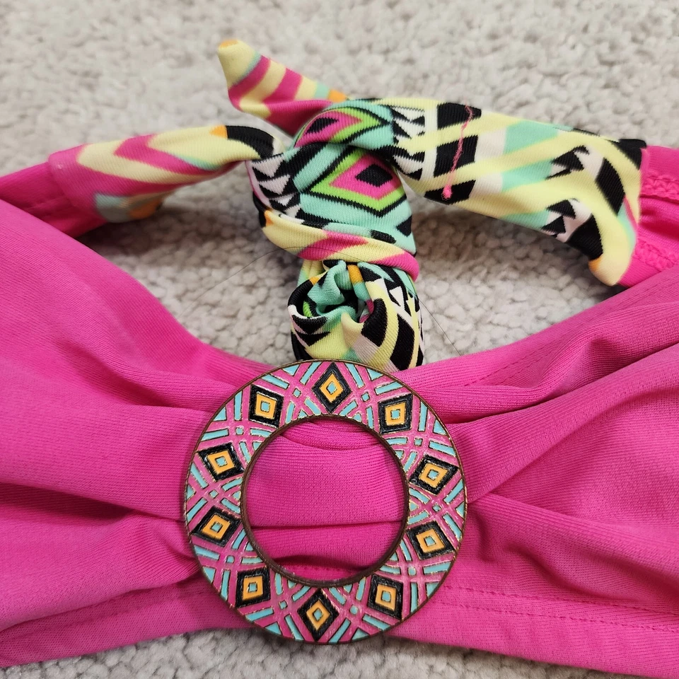 Top de bikini Xhilaration para mujer bandeau anillo acolchado grande no tiene sentido Foto 3 de 4