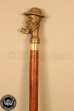 Nautical Full Brass Head Handle Victorian Designer Wooden Walking Stick Cane