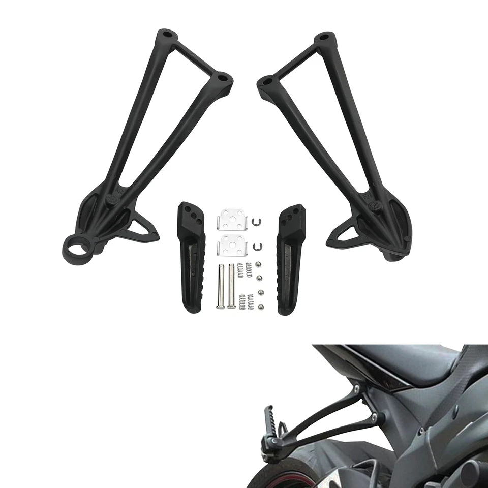 Soporte estriberas de pasajero apto para Kawasaki Ninja ZX10R 08-10 ZX6R 09-24 ZX636 Foto 2 de 4