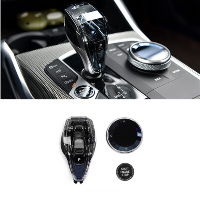 3pcs Set Crystal Gear Shift Knob Lever for BMW 3 4 X3 X5 X6 X7 Z4 MGU Model G20