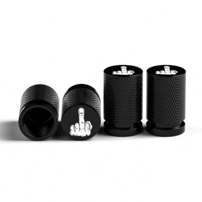 Middle Finger Car Rim 4Pcs Black White Middle Finger Car Truck Wheel Tire Cap Air Valve Stem ...